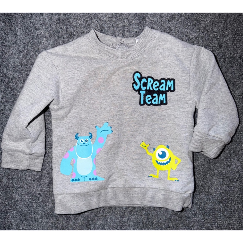 Disney Baby Monsters Inc Scream Team Gray Sweatshirt Pullover 3/6 mos.